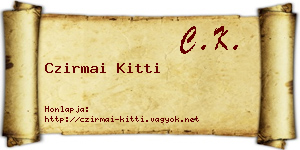 Czirmai Kitti névjegykártya