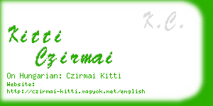 kitti czirmai business card